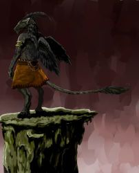  baphomet chimera dark demon furry highres horns tail wings  rating:Sensitive score:7 user:lorddragon