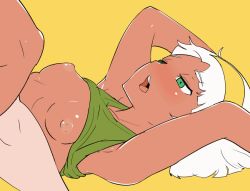  animated animated_gif armpits arms_behind_back asatsuki_(cookie) blush bouncing_breasts breasts clenched_teeth clothes_lift cookie_(touhou) dark_skin closed_eyes green_eyes hairband implied_sex konpaku_youmu missionary open_mouth orgasm shirt_lift simple_background sorry_carl teeth touhou underwear white_hair  rating:Explicit score:253 user:Sureok