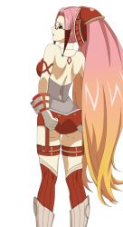  .hack// .hack//g.u. .hack//link 00s 1girl ass bandai bare_shoulders blonde_hair breasts cyber_connect_2 female_focus garter_belt glasses gloves gradient_hair image_sample kneehighs long_hair looking_back multicolored_hair pi_(.hack//) pink_hair pixiv_sample red_eyes red_shorts shorts simple_background skyemerald socks solo thigh_strap twintails very_long_hair white_background 
