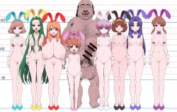  1boy 6+girls :d ;d absurdres age_difference animal_ears arm_at_side arm_support armpit_hair asahina_mikuru asakura_ryouko bar_censor bare_legs bare_shoulders bed_sheet black_bow black_footwear black_hair black_neckwear blue_bow blue_eyes blue_hair blue_hairband blue_neckwear blurry bow bowtie breasts brown_eyes brown_hair censored chair chuunenpi cleavage clenched_hand closed_mouth collarbone colored_pubic_hair crossed_legs curtains depth_of_field detached_collar erection expressionless fake_animal_ears fang fat fat_man female_pubic_hair flat_chest full_body gluteal_fold green_eyes green_hair grey_hair hair_bobbles hair_ornament hair_ribbon hairband hairclip hand_on_own_hip hand_on_own_knee hand_up happy harem head_tilt height_chart high_heels highres hip_focus huge_breasts index_finger_raised indoors kimidori_emiri kyon_no_imouto large_breasts lens_flare light_smile loli long_hair long_legs looking_at_viewer lying male_pubic_hair medium_breasts mori_sonou multiple_girls nagato_yuki nipple_piercing nipple_rings nipples nude on_side one_eye_closed open_mouth orange_eyes orange_hairband orange_ribbon parted_bangs parted_lips penis piercing pink_bow pink_hair pink_neckwear pom_pom_(clothes) pregnant pregnant_loli pubic_hair pussy rabbit_ears rabbit_tail ribbon sasaki scan shoes short_hair side_ponytail sidelocks sitting small_breasts smile smirk sparkle standing straight_hair suzumiya_haruhi suzumiya_haruhi_no_yuuutsu swept_bangs tail tassel testicles thick_eyebrows thigh_gap translation_request tsuruya twintails ugly_man ugly_man v_arms veins veiny_penis very_long_hair wavy_hair white_bow white_footwear white_hairband white_neckwear wrist_cuffs yellow_bow yellow_eyes yellow_neckwear yokozuwari 