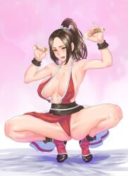  1girl breasts fatal_fury large_breasts long_hair ponytail sexually_suggestive shiranui_mai solo 