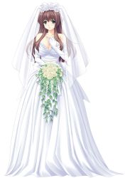  1girl bouquet bridal_veil dress flower full_body kuroda_akimi shirotsuka_hina veil wedding_blue wedding_dress  rating:Sensitive score:20 user:yoanyoan
