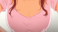  1girl animated animated_gif bouncing_breasts breast_focus breasts brown_hair cleavage close-up clothes_lift girls_rush hinano_(girls_rush) large_breasts lifting_own_clothes nipples no_bra shirt shirt_lift solo white_shirt  rating:Questionable score:118 user:PuttHutt