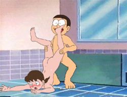 1boy 1girl accident after_bathing animated animated_gif ass barefoot bathroom blush child_on_child cum cum_in_pussy doraemon feet flat_chest glasses happy_sex hetero loli lowres minamoto_shizuka nobi_nobita nude open_mouth public_indecency sex short_twintails shota soles third-party_edit toes twintails vaginal rating:Explicit score:153 user:Aurora_