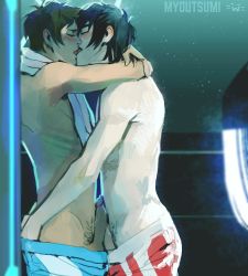  2boys against_wall ass_grab blue_male_swimwear blue_swim_trunks erection frottage keith_(voltron) kiss lance_(voltron) male_focus male_swimwear male_swimwear_pull multiple_boys myoutsumi penis pool pubic_hair public_indecency red_male_swimwear red_swim_trunks sex swim_trunks swim_trunks_pull swimsuit tongue topless_male towel undressing voltron voltron:_legendary_defender voltron_(series) yaoi  rating:Explicit score:65 user:harucho