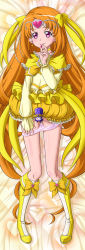 10s 1girl bow cure_muse cure_muse_(yellow) dakimakura_(medium) dodory heart highres long_hair magical_girl orange_hair panties panty_pull pink_panties precure red_eyes shirabe_ako solo suite_precure tooo underwear yellow_bow rating:Questionable score:18 user:danbooru