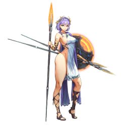  no_bra no_panties pelvic_curtain polearm sandals shield spear technology weapon  rating:Questionable score:22 user:andchen
