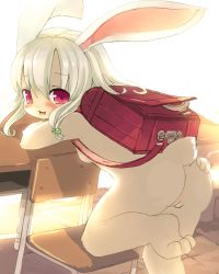  animal animal_ears animal_hands anus ass backpack bag barefoot blush breasts chair desk feet flat_chest furry indoors kishibe legs loli open_mouth pink_eyes pussy rabbit rabbit_ears randoseru silver_hair soles solo source_request tail toe_scrunch toes  rating:Explicit score:157 user:ULTIMATELOLI