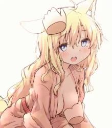  1boy 1girl animal_ear_fluff animal_ears animated blinking blonde_hair blue_eyes blush grabbing_another&#039;s_breast breasts closed_eyes disembodied_hand fang fox_ears fox_girl fox_tail grabbing headpat hetero japanese_clothes kimono long_hair looking_at_viewer medium_breasts natsu_no_koucha open_clothes open_kimono open_mouth original tail tail_wagging video  rating:Questionable score:185 user:lemondeath