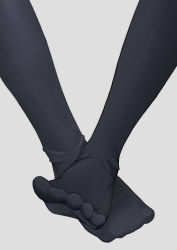 absurdres black_pantyhose commentary_request feet feet_only grey_background highres original pantyhose ribbed_legwear simple_background solo stock-world rating:Sensitive score:21 user:danbooru