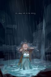 1girl blonde_hair commentary covering_face crying dark dress english_commentary english_text finni_chang long_hair nintendo princess_zelda sad solo spoilers the_legend_of_zelda the_legend_of_zelda:_breath_of_the_wild wading water waterfall wet white_dress rating:Sensitive score:9 user:danbooru