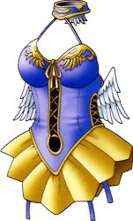  cross-laced_clothes divine_bustier_(dq) dragon_quest dragon_quest_viii garter_straps leotard lowres no_humans official_art skirt still_life wings  rating:Sensitive score:4 user:Kyng