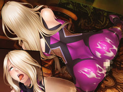 1girl aftersex ahegao all_fours ass blonde_hair blush bodysuit breasts censored cum cum_in_pussy cum_on_ass curvy elbow_gloves gloves green_eyes huge_breasts lilith-soft long_hair moaning pussy saliva sano_toshihide sex shiny_skin solo sweat taimanin_(series) taimanin_asagi taimanin_asagi_kessen_arena tekkain_kaworu_(taimanin_asagi_battle_arena) tongue tongue_out trembling vaginal rating:Explicit score:63 user:ViViK