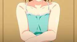  1girl animated animated_gif blue_shirt bouncing_breasts breasts clothes_lift collarbone head_out_of_frame kaede_kasuga lifted_by_self navel nipples no_bra shirt shirt_lift shishunki_no_obenkyou small_breasts undressing  rating:Questionable score:189 user:PuttHutt