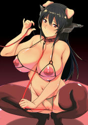 10s 1girl animal_collar animal_ears bad_id bad_pixiv_id black_hair blush bra breasts cleft_of_venus collar crotchless crotchless_panties cupless_bra curvy dog_ears fat_mons headgear highres huge_breasts kantai_collection leash long_hair looking_at_viewer nagato_(kancolle) navel nipples panties pussy red_eyes saruanu solo squatting strap_gap thighs uncensored underwear underwear_only rating:Explicit score:83 user:danbooru