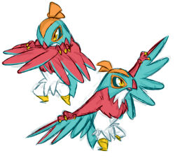  10s beak character_sheet creatures_(company) game_freak hawklucha nintendo no_humans pokemon pokemon_xy solo tagme white_background wings  rating:Questionable score:7 user:PKMN-Trainer-Red