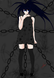 angel211283 black_hair black_rock_shooter blue_eyes chain long_hair solo rating:Questionable score:1 user:AnyMex