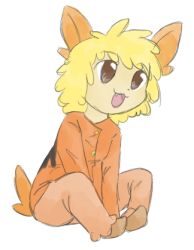 blonde_hair chibicyndaquil lillipup lowres personification pokemon pokemon_(game) rating:Sensitive score:1 user:ChibiCyndaquil