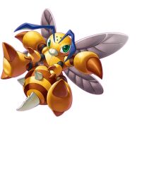  antennae bee bug colored_skin commentary digimon digimon_(creature) digimon_card_game digimon_liberator extra_arms funbeemon green_eyes insect insect_wings looking_at_viewer no_humans official_art orange_skin simple_background transparent_background wings 
