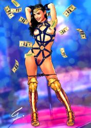  gal_gadot leather_bondage raining_money strip_club stripper stripper_pole wonder_woman  rating:Explicit score:2 user:RainbowLust