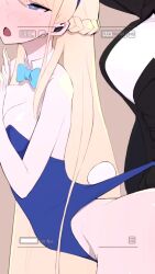  2girls against_wall animated black_hair blonde_hair blue_archive blue_eyes blush bottomless braid breasts camera doggystyle erection formal futa_with_female futanari hairdressing halo highres large_breasts leotard long_hair looping_animation millennium_science_school_student moaning multiple_girls nipples penis piercing playboy_bunny pulling_clothes rabbit_ears recording red_eyes rio_(blue_archive) sex sex_from_behind sound stomach_bulge straight_hair suit tagme testicles thighhighs toki_(blue_archive) toki_(bunny)_(blue_archive) vaginal veins veiny_penis video watch yulnuxx  rating:Explicit score:579 user:Hirod
