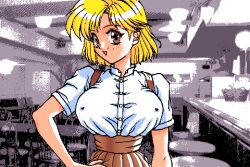  1993 breasts game_cg large_breasts lex_kyonyuu_monogatari lowres pc98 studio_sold_out 