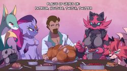  1boy animal_ears animated artist_name beard blue_eyes breasts brown_hair cat_ears cat_tail creatures_(company) eevee eyelashes facial_hair food game_freak gen_1_pokemon gen_4_pokemon gen_5_pokemon gen_6_pokemon gen_7_pokemon gen_8_pokemon highres hippopotas incineroar lab_coat large_breasts lopunny lycanroc lycanroc_(midnight) medium_breasts mienshao multiple_girls nintendo open_clothes pancham pectorals plague_of_gripes pokemon pokemon_(creature) purugly red_eyes serperior short_sleeves smile sneasler tagme tail vaporeon video wooloo  rating:Questionable score:121 user:DarkToonLink