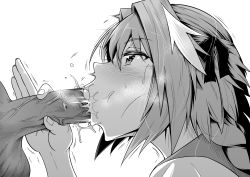  2boys :&gt;= ankoman astolfo_(fate) blush braid cum cum_bubble cum_in_mouth erection fate/apocrypha fate/grand_order fate_(series) fellatio from_side greyscale handjob heavy_breathing highres male_focus monochrome multiple_boys open_mouth oral penis simple_background sweatdrop testicles textless_version trap uncensored veins veiny_penis white_background yaoi  rating:Explicit score:232 user:danbooru