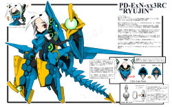  1girl bodysuit dragon enchi mecha mecha_musume red_eyes robot wings 