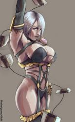  1girl blue_eyes breasts cleavage highres isabella_valentine large_breasts short_hair solo soul_calibur  rating:Questionable score:13 user:jojosstand