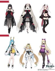  6+girls absurdly_long_hair animal_ears antenna_hair aqua_hair argyle_clothes argyle_pantyhose azur_lane bare_shoulders bell black_bow black_choker black_dress black_footwear black_hair black_pantyhose black_ribbon black_shorts black_theme blonde_hair blue_dress blue_eyes boise_(azur_lane) boise_(muse)_(azur_lane) boots bow bowtie braid breasts byulzzi cat_ears choker cleavage detached_sleeves dress earpiece fake_animal_ears fake_tail formidable_(azur_lane) formidable_(muse)_(azur_lane) frilled_dress frills full_body gloves green_eyes grey_hair hairband hand_on_own_hip high_heel_boots high_heels idol idol_clothes kongou_(azur_lane) kongou_(muse)_(azur_lane) large_breasts layered_dress le_temeraire_(azur_lane) le_temeraire_(muse)_(azur_lane) long_hair long_sleeves looking_at_viewer mask medium_breasts midriff mouth_mask multiple_girls navel noshiro_(azur_lane) noshiro_(muse)_(azur_lane) official_alternate_costume oni outstretched_arm pantyhose plaid plaid_bow plaid_bowtie plaid_dress prinz_eugen_(azur_lane) prinz_eugen_(muse)_(azur_lane) puffy_short_sleeves puffy_sleeves purple_footwear purple_hairband purple_skirt rabbit_ears red_bow red_bowtie red_eyes ribbon scrunchie see-through see-through_dress shirt shoes short_dress short_shorts short_sleeves shorts sideboob sideboob_cutout simple_background single_braid sketch skirt sleeveless strapless strapless_dress tail tail_bell tail_ornament thigh_boots thigh_strap thighhighs two-tone_dress two-tone_footwear very_long_hair white_background white_bow white_dress white_footwear white_gloves white_pantyhose white_shirt wrist_scrunchie yellow_footwear yellow_skirt zettai_ryouiki 