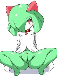  0k0j0 1girl anus cleft_of_venus clitoris collar creatures_(company) fat_mons female_focus game_freak gen_3_pokemon green_hair hair_over_one_eye heart horns kirlia loli looking_at_viewer nintendo pokemon pokemon_(creature) pussy red_eyes simple_background smile solo tagme uncensored white_background  rating:Explicit score:200 user:Rikko-43
