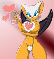 bat_wings breasts furry green_eyes highres large_breasts nude rouge_the_bat sonic_(series) valentine whipped_cream wings rating:Questionable score:46 user:diosoth