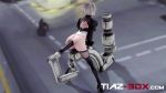 1girl 3d anal animated ass blindfold blurry boots bottomless bouncing_breasts breasts depth_of_field dildo full_body high_heel_boots high_heels highres huge_dildo indoors large_insertion leaning_forward legs machine nier nier:automata nier_(series) nipples sex_machine sex_toy short_hair silver_hair small_breasts solo sound stomach_bulge thigh_boots thighhighs tiaz-3dx torn_clothes uncensored video 2b_(nier:automata) 