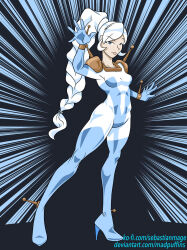  bodysuit mobile_fighter_g_gundam mobile_trace_system rwby skin_tight weiss_schnee 