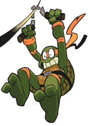  1boy belt gashi-gashi headband male_focus michelangelo_(tmnt) nunchaku solo teenage_mutant_ninja_turtles turtle weapon  rating:Sensitive score:7 user:danbooru
