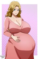  1girl absurdres bleach breasts highres large_breasts long_hair matsumoto_rangiku pregnant solo  rating:Questionable score:29 user:jojosstand