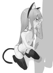 1boy 1girl anal_tail animal_ears bdsm belt_collar butt_plug cat_ears cat_tail closed_eyes collar dildo_under_panties fake_animal_ears fake_tail fellatio full_body greyscale hetero highres kneeling loli long_hair monochrome nipple_stimulation ohlia open_mouth oral panties penis pet_play sex_toy shakugan_no_shana shana simple_background slave solo_focus tail thighhighs topless underwear vibrator vibrator_on_nipple white_background rating:Explicit score:277 user:danbooru