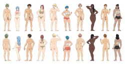  6+boys 6+girls abs absurdres arm_behind_head arm_up ass bandages bandages_around_chest bare_arms black_hair black_panties blonde_hair blue_eyes blue_hair boxer_briefs bra breasts brown_eyes brown_hair claws cleavage closed_mouth clothed_female_nude_male crotch dark_skin dimples_of_venus dreadlocks elf feet fingernails flaccid foreskin glans green_bra green_panties groin growling hand_on_own_hip hand_on_neck highres ichan ichan-desu large_breasts large_penis long_hair looking_at_viewer male_underwear midriff multiple_boys multiple_girls multiple_penises multiple_views muscular navel nipples nude official_art open_mouth orange_hair pale_skin panties parted_lips pectorals penis pink_bra pink_panties pointy_ears ponytail pubic_hair salute scar scar_on_face scratching scratching_ass sharp_fingernails sharp_teeth short_hair simple_background small_breasts smile spiked_hair standing stomach teeth testicles thighs third-party_edit thong tongue tongue_out underwear urethra veins veiny_penis werewolf white_background yellow_eyes  rating:Explicit score:30 user:InklingBoy