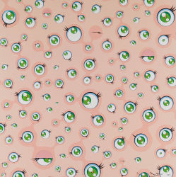  abstract eye_focus eyelashes closed_eyes green_eyes murakami_takashi no_humans original pop_art superflat trypophobia 