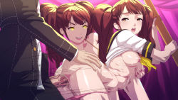 1boy 2girls abs absurdres ass atlus bent_over bisexual_female blsh_(blshwrks) breasts bulging_veins clothed_sex clothes_lift hetero highres kujikawa_rise medium_breasts multiple_girls nail_polish nipples no_bra no_pants panties panty_pull penis persona persona_4 pink_nails pole pussy pussy_juice school_uniform self-upload serafuku sex sex_from_behind sexual_coaching shadow_(persona) shadow_rise shirt_lift stripper_pole sweat tears twintails uncensored underwear vaginal veins veiny_penis rating:Explicit score:144 user:goosedly