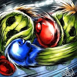  boxing_gloves cactus cross_counter digimon digimon_(creature) highres plant spines togemon 