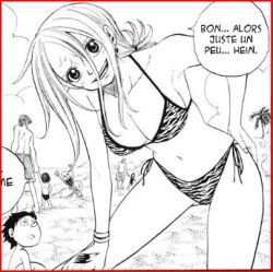 00s 1girl border fairy_tail french_text greyscale lowres lucy_heartfilia mashima_hiro monochrome red_border scanlation rating:Questionable score:10 user:danbooru