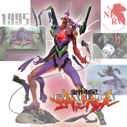  1990s_(style) 1995 absurdres alien angel_(evangelion) armor cable claws commentary_request copyright_name core corpse cross-section dated emblem english_text entry_plug eva_01 evangelion_(mecha) folding_knife glowing highres horns knife logo mecha mecha_focus monster neon_genesis_evangelion nerv no_humans open_mouth prog_knife retro_artstyle reveal robot running sachiel_(evangelion) scan science_fiction screaming screencap single_horn spoilers super_robot teeth title traditional_media unworn_armor weapon xiao_duzi 