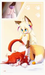  2girls :3 :o aas_(aasjpvm) absurdres ahoge all_fours anal anal_fluid anal_object_insertion animal_ear_fluff animal_ears animal_hands animal_nose aroused ass bed_sheet bell blonde_hair blue_eyes blush body_fur borrowed_character brown_fur cat_ears cat_girl cat_tail choker cleft_of_venus commentary commission dildo doggystyle ear_piercing english_commentary facial_mark fewer_digits flat_chest fox_ears fox_girl fox_tail furry furry_female furry_with_furry hair_between_eyes hair_ornament hair_ribbon half-closed_eyes hand_on_another&#039;s_ass heart heavy_breathing highres holding_another&#039;s_tail jingle_bell kneeling loli long_hair lube miu_(aas) multicolored_fur multiple_girls multiple_views navel neck_bell nipples nude object_insertion on_bed one_eye_closed open_mouth original outside_border panties panty_pull parted_lips paw_print paw_print_background piercing pussy pussy_juice red_choker red_hair ribbon sex_from_behind sex_toy sheet_grab signature simple_background strap-on tail tail_raised thick_eyebrows top-down_bottom-up torogao twitching uncensored underwear vibrator_cord whisker_markings white_fur yellow_background yellow_fur yuri 