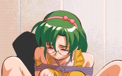  1990s_(style) 1girl 2_shot_diary_2 animated animated_gif game_cg glasses green_hair may-be_soft mayumi_(2_shot_diary_2) pc98 retro_artstyle solo tagme  rating:Questionable score:6 user:PC98Pigeon