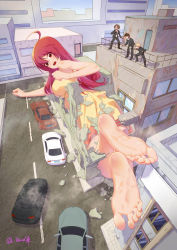  absurdres barefoot feet giant giantess highres red_hair tagme  rating:Sensitive score:26 user:WelcomeToTheUnderground
