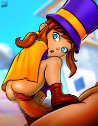 1boy 1girl a_hat_in_time absurdres artist_request ass blue_eyes boots brown_hair cape censored hat hat_kid highres imminent_penetration loli long_hair nude penis ponpu_(pumpkinsinclair) rating:Explicit score:185 user:FabricioDias
