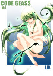  1girl breasts c.c. code_geass female_focus full_body gradient_background green_hair highres long_hair navel nude solo tagme thighs white_background yellow_eyes zhuxiao517  rating:Questionable score:10 user:kuchiki977