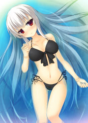  1girl asa_(swallowtail) bikini doll_joints highres in_water joints long_hair red_eyes rozen_maiden smile solo suigintou swimsuit third-party_edit very_long_hair water white_hair  rating:Sensitive score:15 user:GematriA